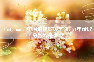 沧县中国消防救援学院2024年录取分数线是多少