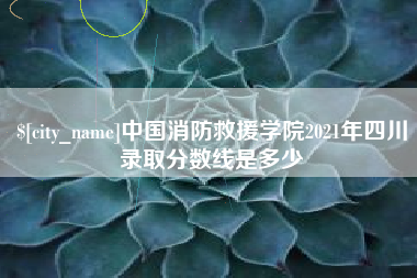 沧县中国消防救援学院2021年四川录取分数线是多少
