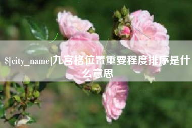沧县九宫格位置重要程度排序是什么意思