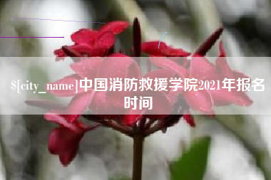 沧县中国消防救援学院2021年报名时间