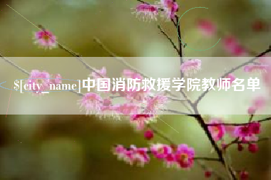 沧县中国消防救援学院教师名单