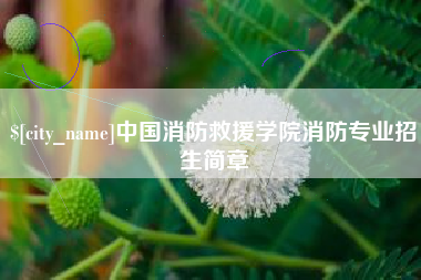 沧县中国消防救援学院消防专业招生简章