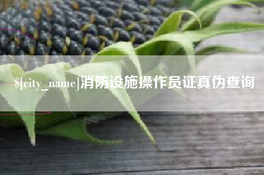 沧县消防设施操作员证真伪查询