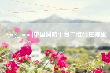 沧县中国消防平台二维码在哪里