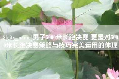 沧县男子5000米长跑决赛-更是对5000米长跑决赛策略与技巧完美运用的体现