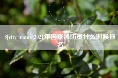 沧县2021年国家消防员什么时候报名