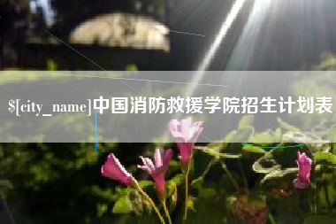 沧县中国消防救援学院招生计划表