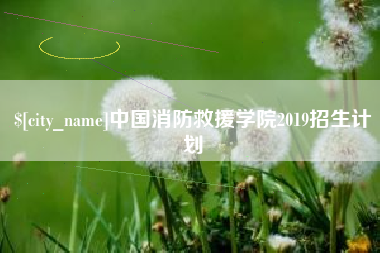沧县中国消防救援学院2019招生计划