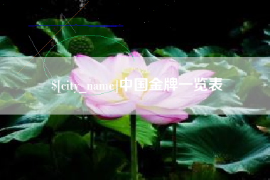 沧县中国金牌一览表